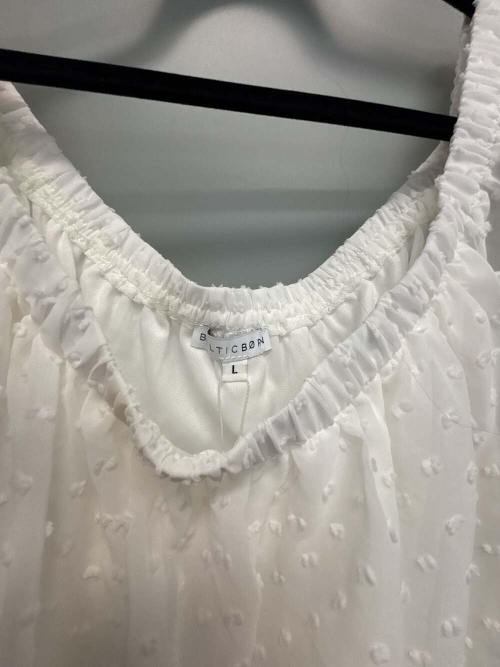 Baltic Born white Swiss dot maxi dress Size L - Picture 3 of 8
